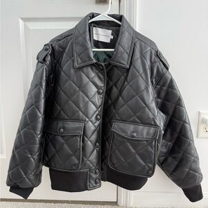 Rebecca Minkoff Black Quilted Leather Jacket
